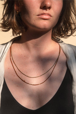 Sintha Silk Bead Wrap (Necklace / Bracelet): Rust