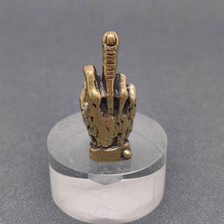 Vintage-Style Brass Middle Finger Desktop Figurine