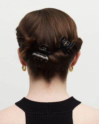 Twin Heirloom Claws in Brown Shell Checker