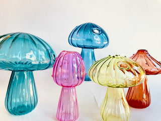 Colored Glass Mushroom Vase