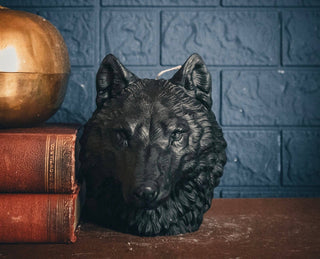 Wolf's Head Pillar Candle