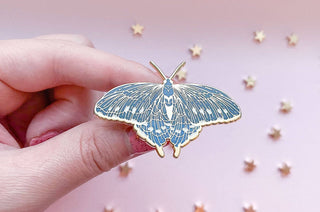 Pipevine Swallowtail Butterfly (Battus philenor) Enamel Pin: Locking Pin Back