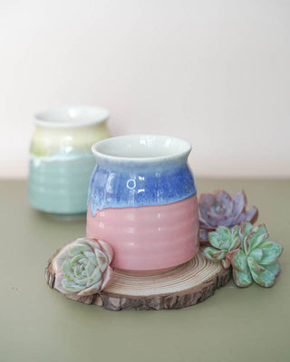 Glazed Floral Pot
