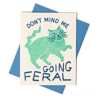 Going Feral Cat - Risograph Greeting Card