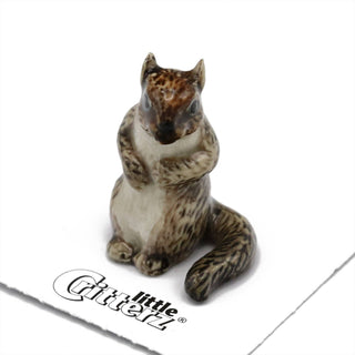 Scamper - Grey Squirrel Porcelain Miniature