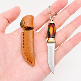 Wooden Handle Mini Knife w/ Protective Cover