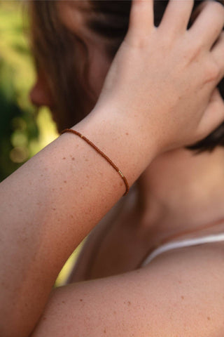 Sintha Silk Bead Bracelet: Olive
