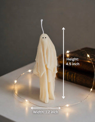 Ghost Candle, Halloween Decor: Black / Unscented