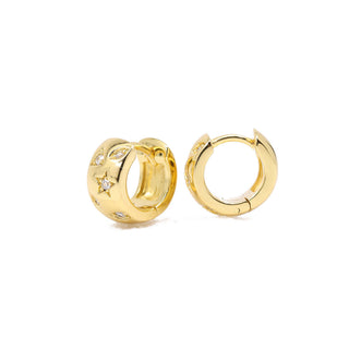 Constellation Huggie Hoop Earrings - Gold