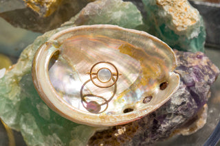 Orbit Circle Mother of Pearl Cosmic Ring - 14k Gold Filled