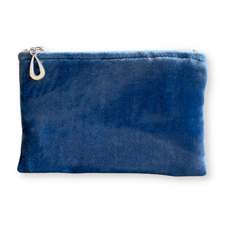 Silk Velvet Coin Purse: Indigo