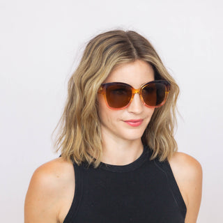 Dahlia Retro Sunglasses - Amber/Pink