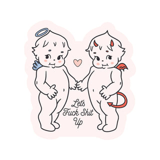 Angel Devil Cute Swear Vinyl Sticker