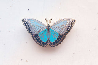 Blue Morpho Butterfly (Morpho peleides) Enamel Pin