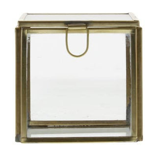 Leaded Glass Box - Small - Brass