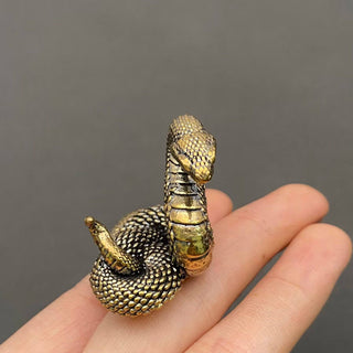 Vintage Brass Python Desktop Figurine