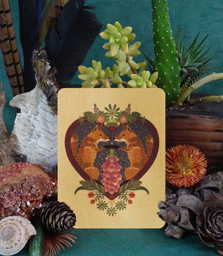 Fox Heart Wood Greeting Card