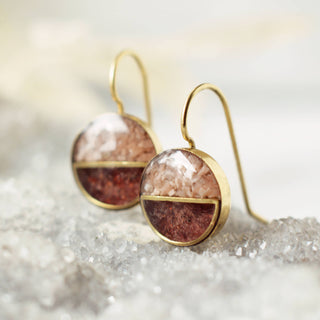 Crushed Gemstone Horizon Earrings: Sapphire + sugilite