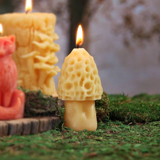 Mushroom Candles – 100% Pure Beeswax – 3 Styles: Oyster Mushroom