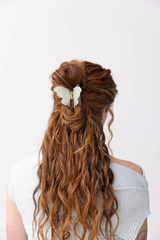 Lunar Moth Hair Claw with Crescent Moons