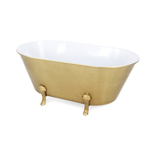 Vintage Bathtub Dish with Gold Accent