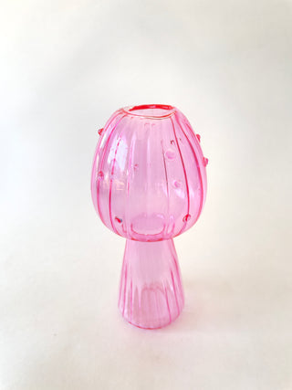 Colored Glass Mushroom Vase