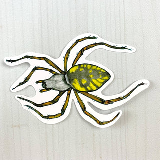 Yellow Garden Spider Matte Vinyl Sticker