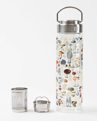 Glass Tea Infuser Bottle - Mushrooms