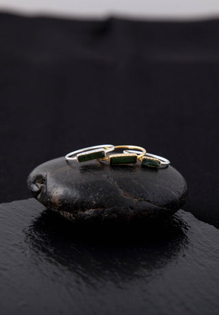 Baizaar | Gold Plated Tourmaline Slice Ring