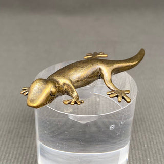Vintage-Style Brass Gecko Desktop Figurine