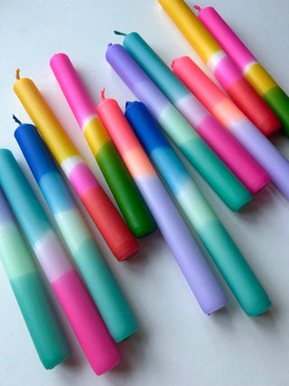 Brights | Set of 6 Dip Dye Dinner Candles