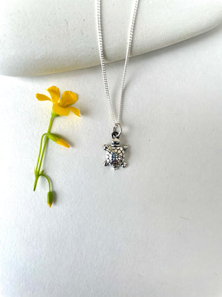 Sterling Tiny Turtle Necklace