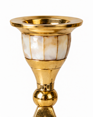 Brass Six Point Star Candle Holder