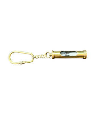 Brass Hourglass Timer Keychain