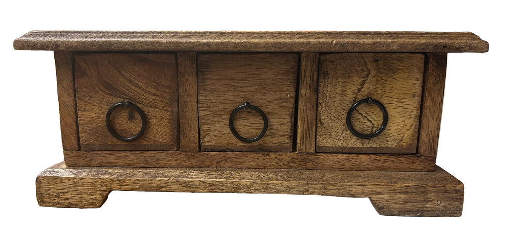 Three Drawer Wooden Herb Chest – Indie South