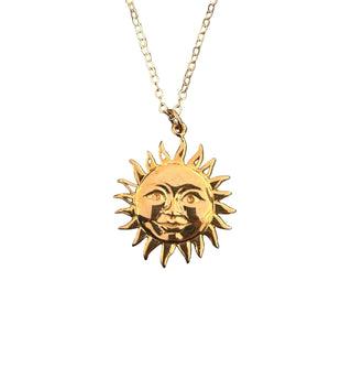 Celestial Sun Bronze Pendant Necklace