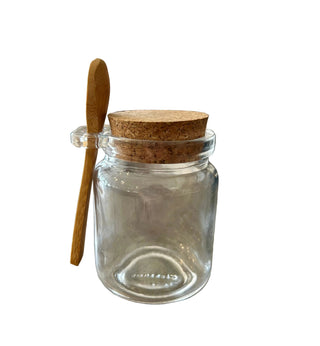Glass Apothecary Jar w/ Bamboo Spoon