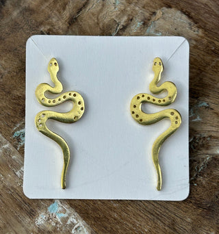 Brass Snake Studs