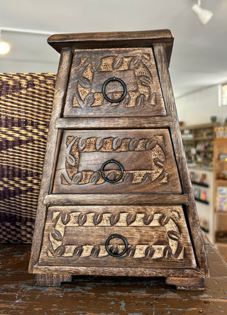 Triple Crescent Moon Three Drawer Chest