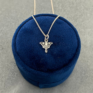 Sterling Tiny Luna Moth Necklace