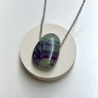 Rainbow Fluorite Pendant Necklace
