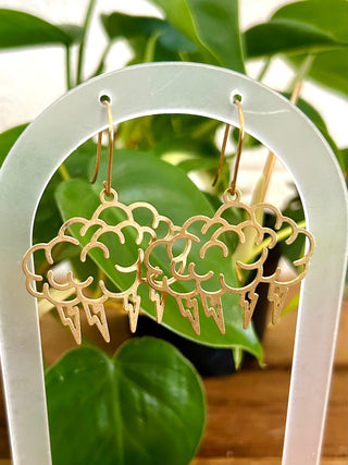 Brass Stormcloud Earrings