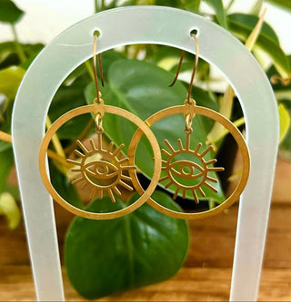 Round Eye Hoop Earrings