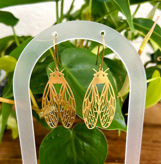 Brass Cicada Earrings