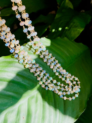 Opal Choker Chain Necklace