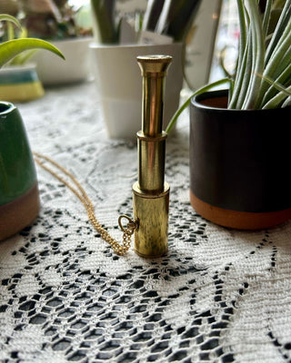 Mini Brass Telescope Necklace