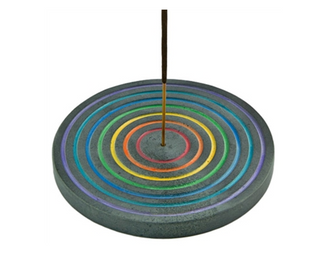 Rainbow Chakra Soapstone Incense Burner for Stick or Cone Incense