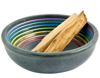 Rainbow Chakra Soapstone Bowl Incense Burner Bowl