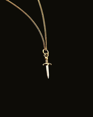 Mixed Metal Mini Dagger Charm Necklace