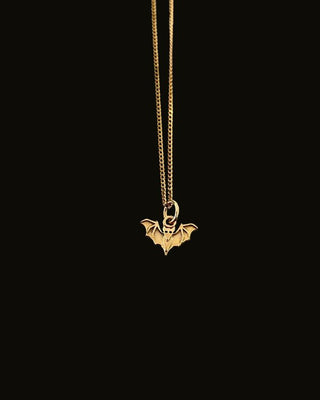 Mini Bronze Bat Pendant Necklace